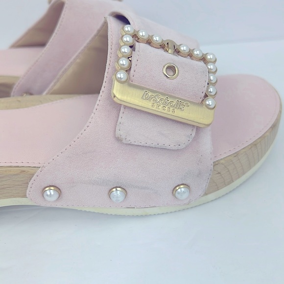 Dr SCHOLL’S ORIGINAL, WOMENS CLOG/SLIDE ON, WOODEN SOLE, SIZE 8, ADJT. TOP STRAP - Picture 11 of 16